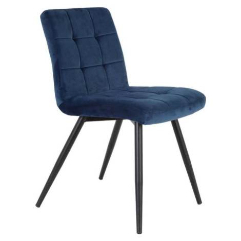 Tmavě modrá sametová jídelní židle Olive – Light & Living