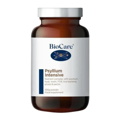 BioCare Psyllium intensive – vláknina komplex (inulin, probiotika a švestky) 100 g