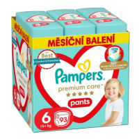 Pampers Premium Care kalhotkové plenky velikost 6 15+kg měsíční balení 93 ks