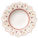 Bílo-červený hluboký porcelánový vánoční talíř Toy's Delight Villeroy&Boch, ø 26 cm