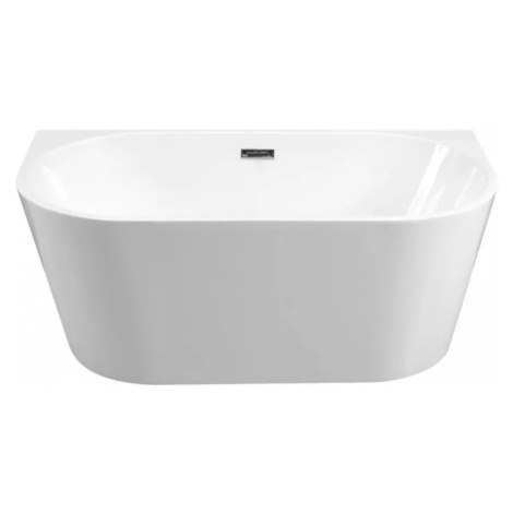 Volně stojící vana ke zdi Vica 170/80 + sifon click-clack  s přepadem Slim v černé barvě BESCO