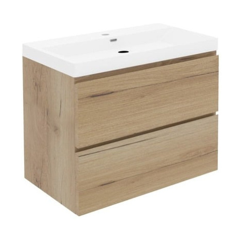 Koupelnová skříňka s umyvadlem SAT B-Way 59x50x45 cm dub mat BWAY260OAKU4
