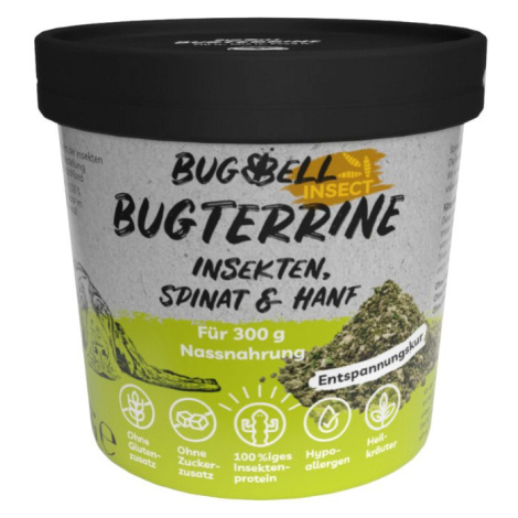 BugTerrine Adult zelená varianta špenát a konopí 8 × 100 g BugBell