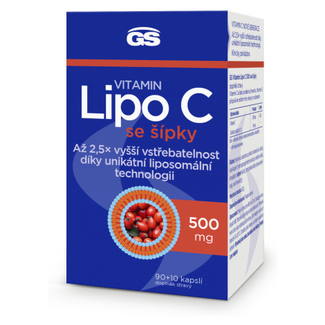 GS Vitamin Lipo C 500mg se šípky 90+10 kapslí Green Swan