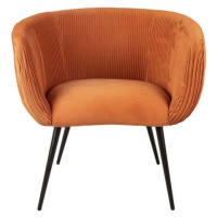 Oranžová jídelní židle se sametovým povrchem Majestic - Leitmotiv