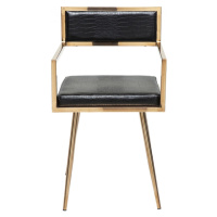 KARE Design Zlatočerná polstrovaná židle s područkami Jazz Rosegold