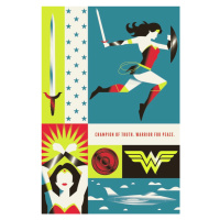 Umělecký tisk Wonder Woman - Champion of truth, (26.7 x 40 cm)
