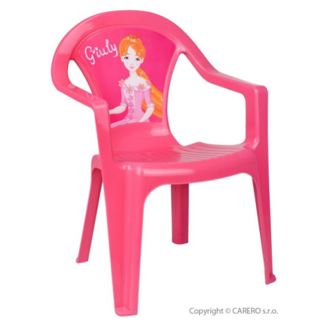 Dětský zahradní nábytek - Plastová židle růžová Giuly STAR PLUS