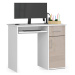 Ak furniture Volně stojící psací stůl Pin 90 cm bílý/cappuccino