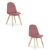 Set dvou jídelních židlí BORA sametové růžové (2ks)