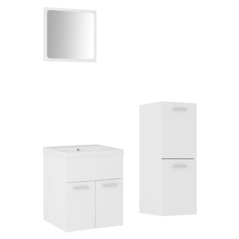 vidaXL Set koupelnového nábytku bílý dřevotříska