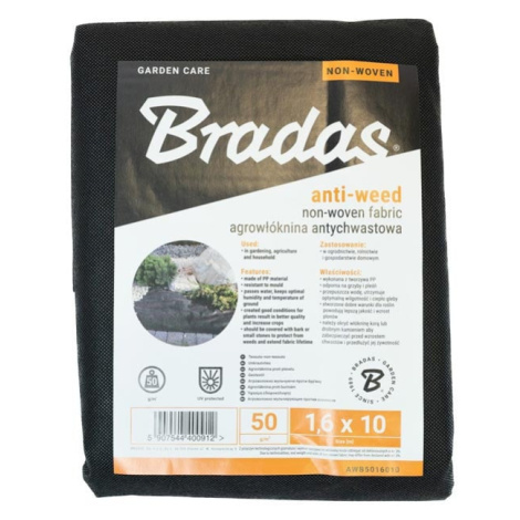 Bradas netkaná mulčovací textilie 50 g/m², 1,6 x 10 m