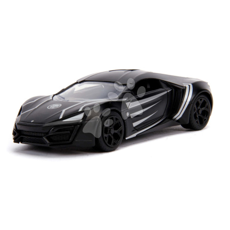 Autíčko Marvel Black Panther Lykan Hypersport Jada kovové s otevíratelnými dveřmi délka 13,3 cm 