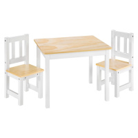 tectake 402376 sestava alice dvě židle a stůl - bílá bílá dřevotříska MDF