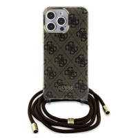 Guess IML 4G Printed Crossbody Zadní Kryt pro iPhone 15 Pro Max Brown