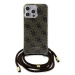 Guess IML 4G Printed Crossbody Zadní Kryt pro iPhone 15 Pro Max Brown