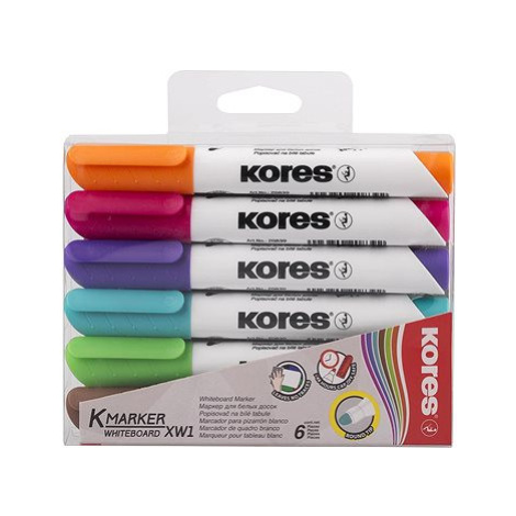 KORES K-MARKER na bílé tabule a flipcharty - sada 6 barev