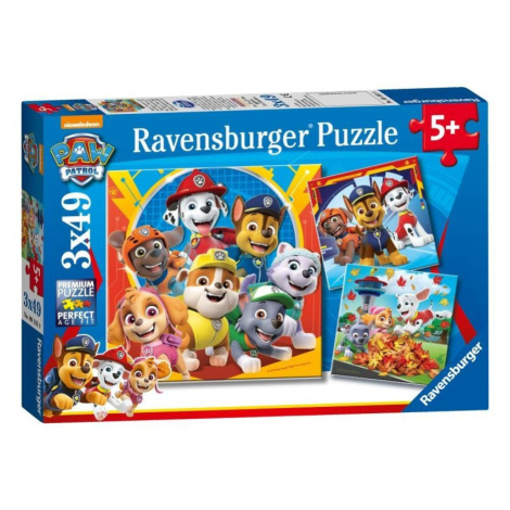 Ravensburger Puzzle Tlapková patrola - Hrátky v listí 3 x 49 dílků