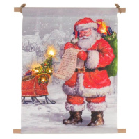 MAXXIVA® 86801 Hängende LED Leinwand inklusive 5 LEDs Wandmotiv Weihnachtsmann 30 x 40 cm