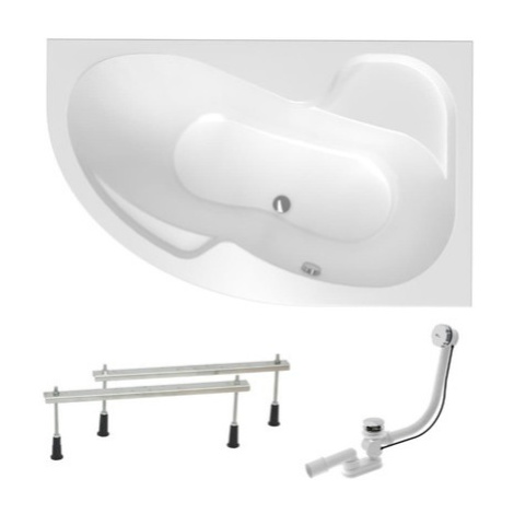 Asymetrická vana Laguna Fortuna Plus 170x100 cm akrylát pravá SIKOFO1700PAN