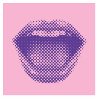 Ilustrace Half tone pattern of woman's lips, GeorgePeters, 40 × 40 cm