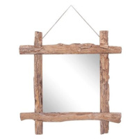 Shumee Zrcadlo z polínek přírodní 70 × 70 cm masivní recyklované dřevo