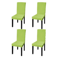 Shumee Hladké strečové na židle 4 ks zelené