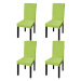 Shumee Hladké strečové na židle 4 ks zelené