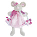 Plyšová myška na loutkové divadlo Mouse Hand Puppet Doudou et Compagnie růžová 28 cm od 0 měsíců