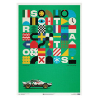 Umělecký tisk Lancia Stratos HF - Green - Alitalia - 1974 - Limited Poster, Automobilist, 50 × 7