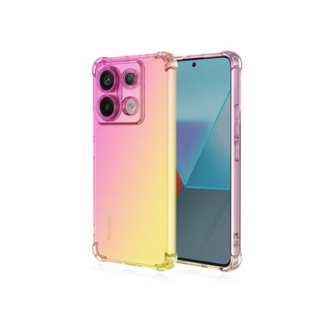 TopQ Kryt Xiaomi Redmi Note 13 Pro 5G Shock duhový růžovo-žlutý 117991