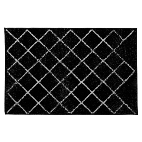 Koberec, černá/vzor, 67x120 cm, MATES TYP 1 Tempo Kondela
