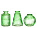 Sada 3 zelených skleněných váz Sass & Belle Bud