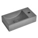 Sapho CREST R betonové umývátko, nástěnné, včetně výpusti, 40x22cm, černý granit