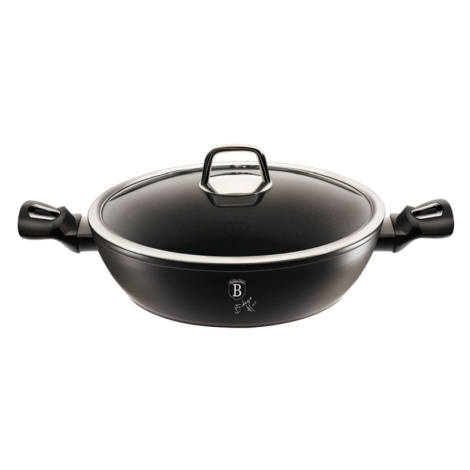 BERLINGERHAUS Pánev WOK s poklicí a mramorovým povrchem 30 cm Black Silver Collection BH-7113 Berlinger Haus