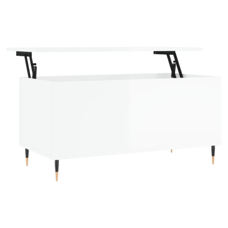 vidaXL Konferenční stolek lesklý bílý 90x44,5x45 cm kompozitní dřevo
