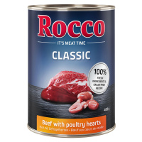 Rocco Classic 6 x 400 g - Hovězí s drůbežími srdíčky