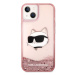 Karl Lagerfeld KLHCP14MLNCHCP hard silikonové pouzdro iPhone 14 PLUS 6.7" pink Glitter Choupette