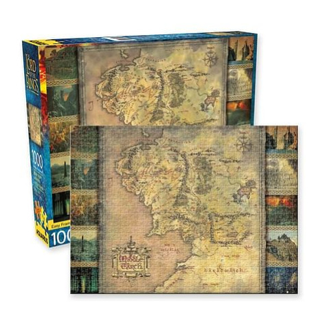 Puzzle Pán prstenů - Mapa Středozemě, 1000 díků AQUARIUS