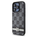 DKNY PU Leather Checkered Pattern and Stripe kryt iPhone 15 Pro Max černý