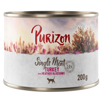 Purizon Single Meat 24 x 200 g – výhodné balení - krůtí s květy vřesu