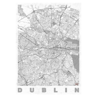 Mapa Dublin, Hubert Roguski, (30 x 40 cm)