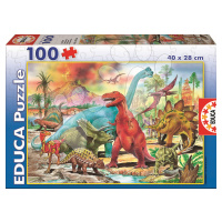 Puzzle pro děti Junior Dinosaurus Educa 100 dílů 13179 barevné