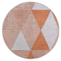 Oranžový pratelný kulatý koberec ø 120 cm Yuvarlak – Vitaus