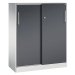 C+P Skříň s posuvnými dveřmi ASISTO, výška 1292 mm, šířka 1000 mm, světlá šedá/černošedá