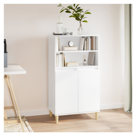 vidaXL Skříň highboard bílá s vysokým leskem 60 x 36 x 110 cm kompozit