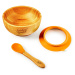 Klarstein Dětské nádobí, s bambusovou miskou a lžičkou, 400 ml, včetně přísavky, O: 13,7 cm