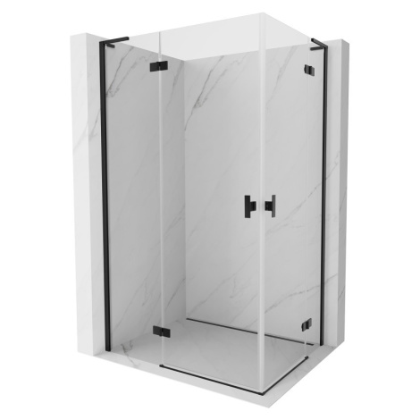 MEXEN/S Mist-H L Duo sprchový kout dveře křídlové 120 x 100, transparent, černá 8A5L-120L-100P-7