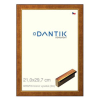 DANTIK rámeček 21 × 29,7, GRAFIC bronz vysoký sklo čiré