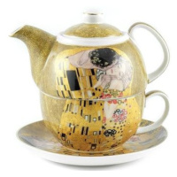 Home Elements Souprava na čaj 3 ks, Klimt, Polibek, zlatý odstín